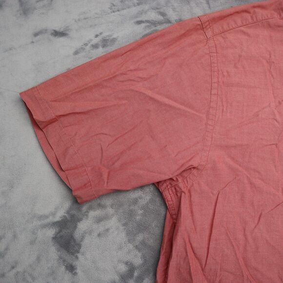 Eddie Bauer Shirt Mens L Red Relaxed Fit Short Sleeve Button Up Casual - Picture 7 of 16